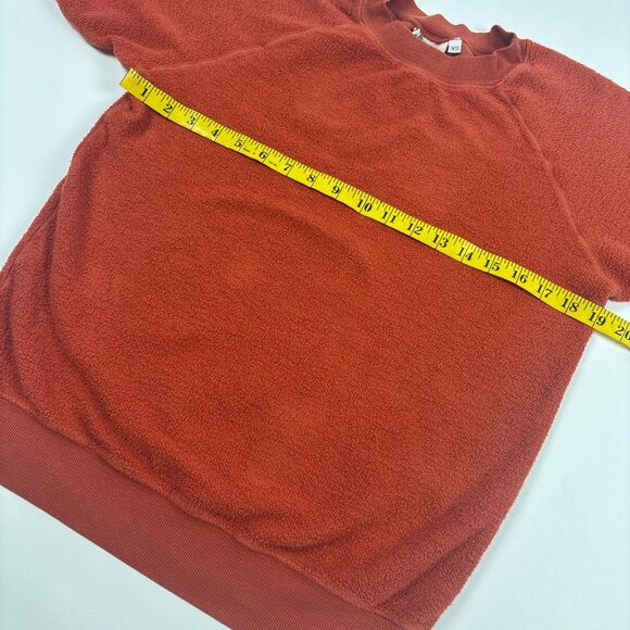 Jungmaven Short Sleeve Raglan Sherpa Sweatshirt Unisex XS Orange Hemp - Picture 4 of 8